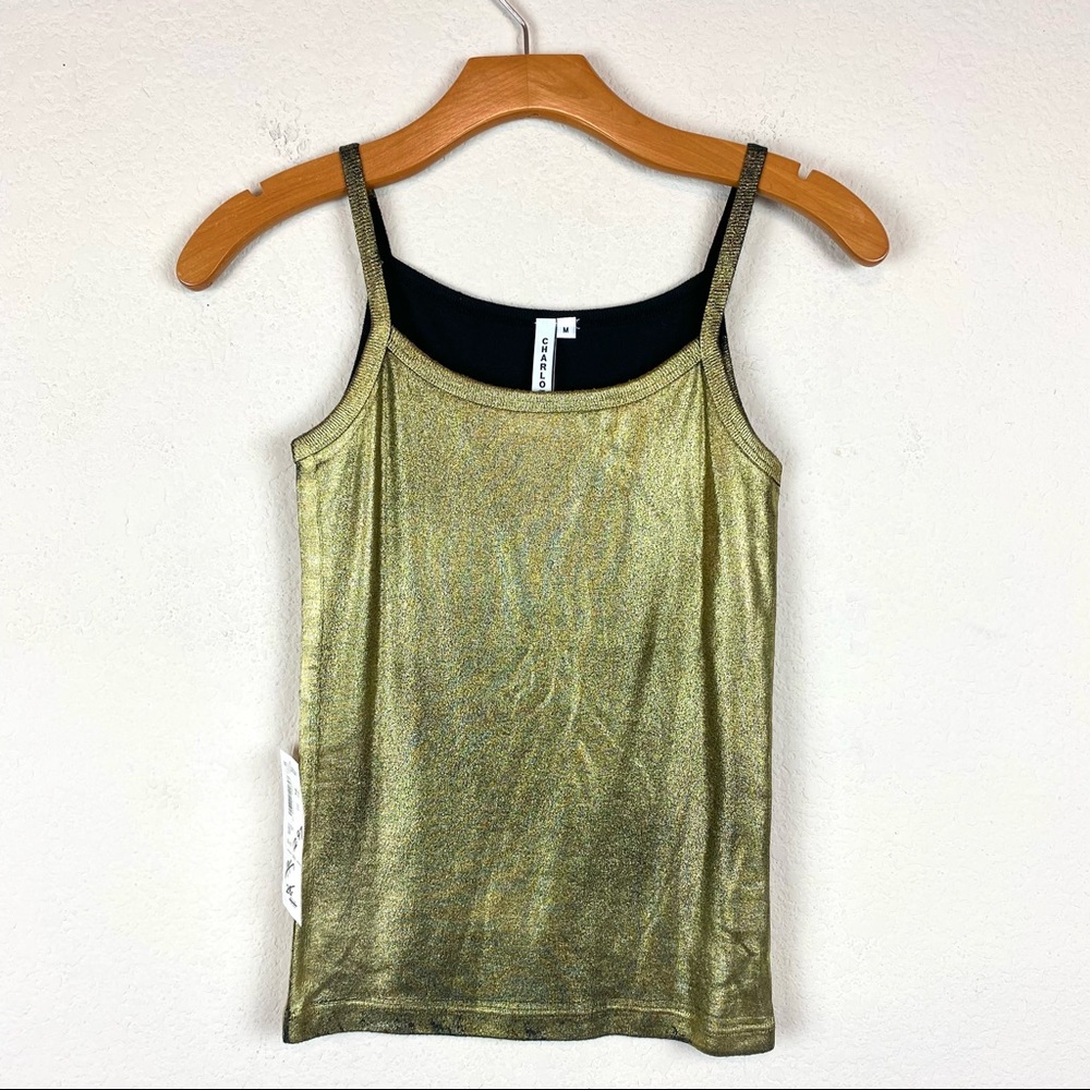 Charlotte Gold & Black Tank Top